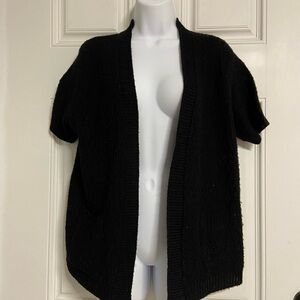 MILRANK Black Open Front Sweater Cardigan